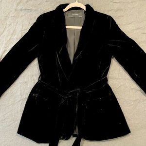 Zara Basics velvet wrap blazer
